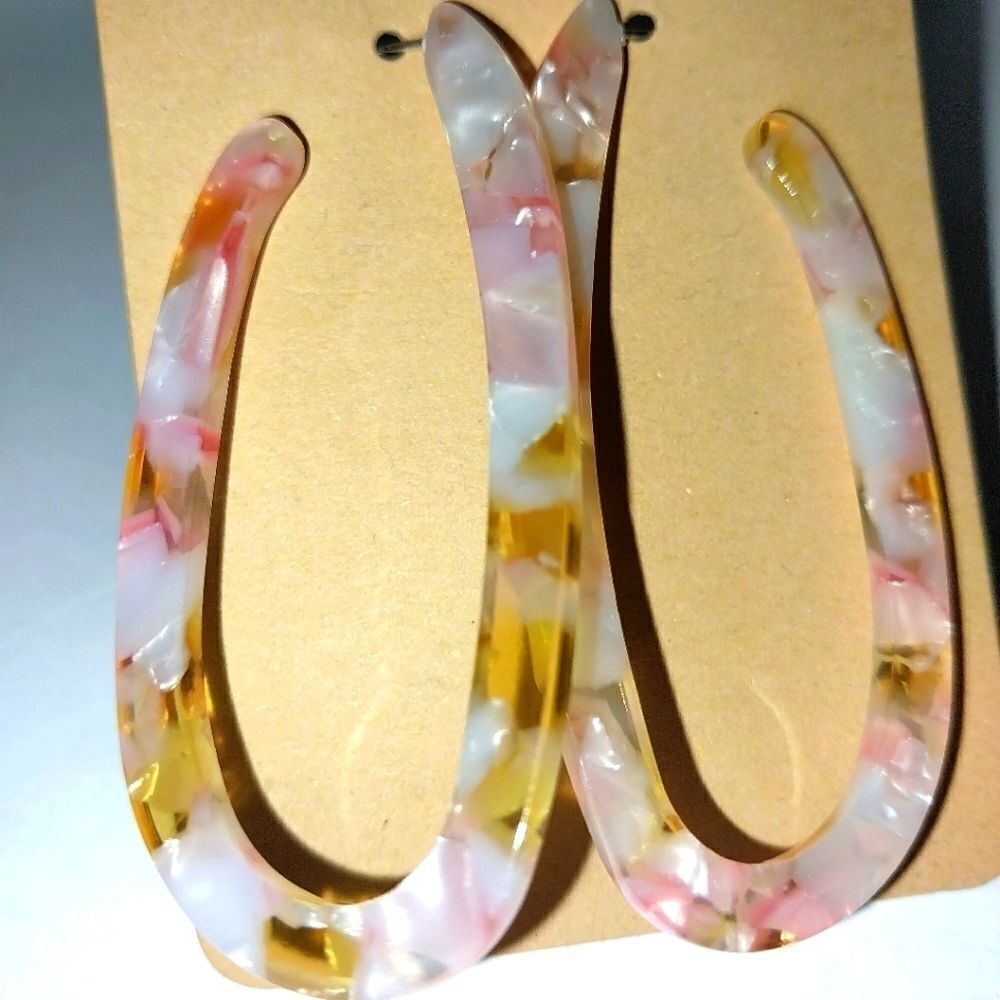Trendy hoop Acrylic Resin Earrings